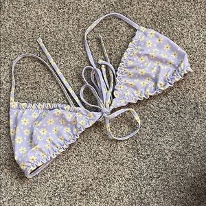 Hey harper purple flower bikini top large